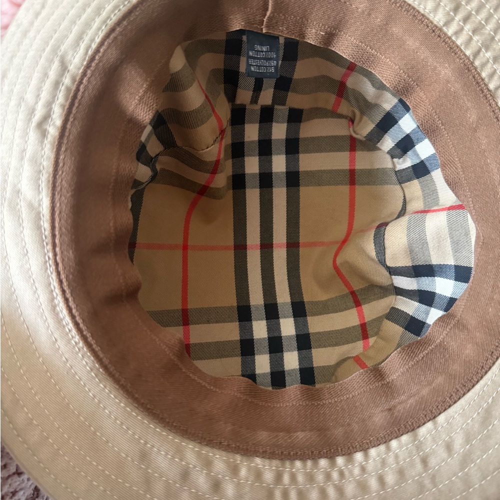 Burberry London Bucket Hat Womens Large Beige Nova Check